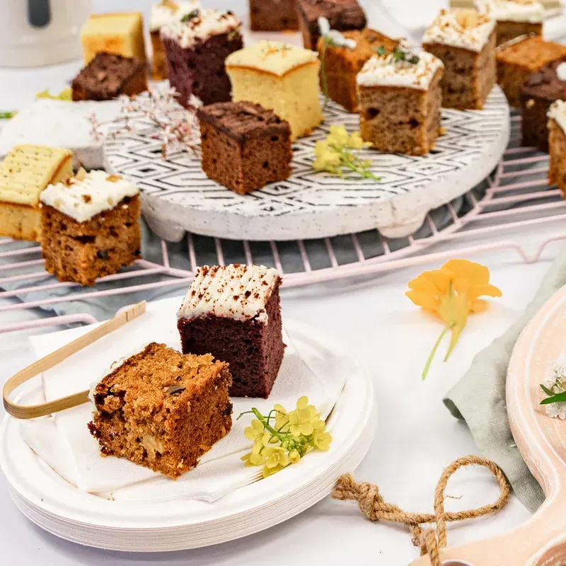 Platter of handmade cakes and slices for a Sydney wake